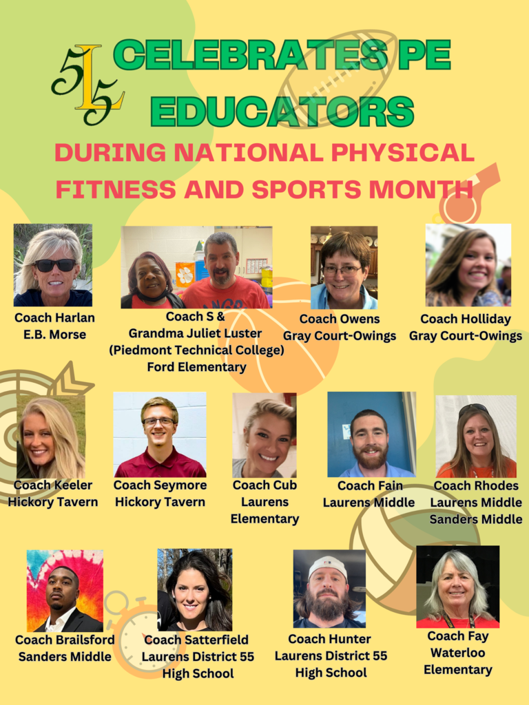 Laurens 55 Celebrates PE Educators During Physical Fitness and Sports Month