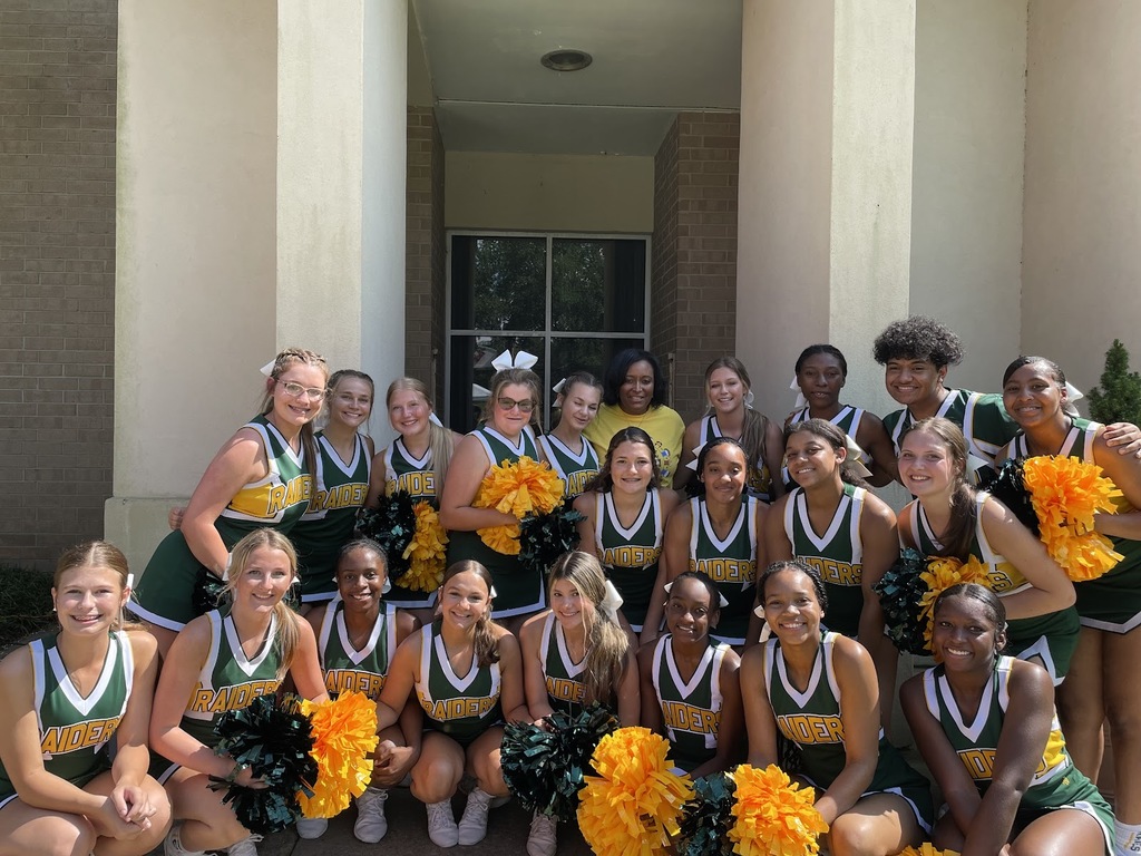 Superintendent with LDHS Raiders Cheer Team
