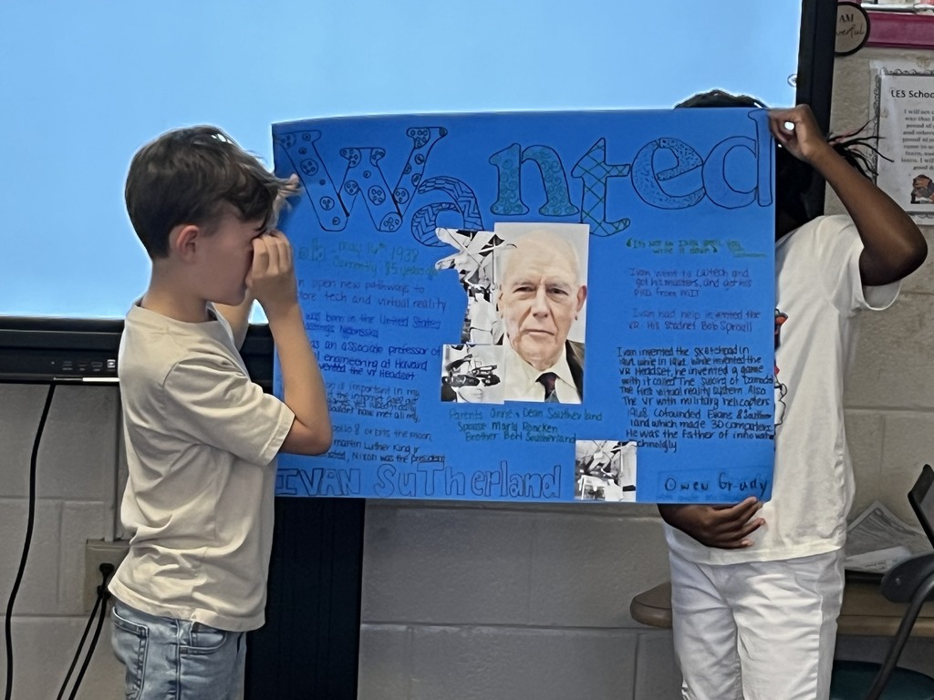 student with poster